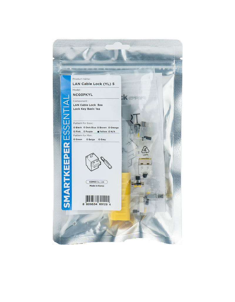 Smartkeeper NC03PKYL portblokering Portblokering + nøgle RJ-45 Gul 1 stk
