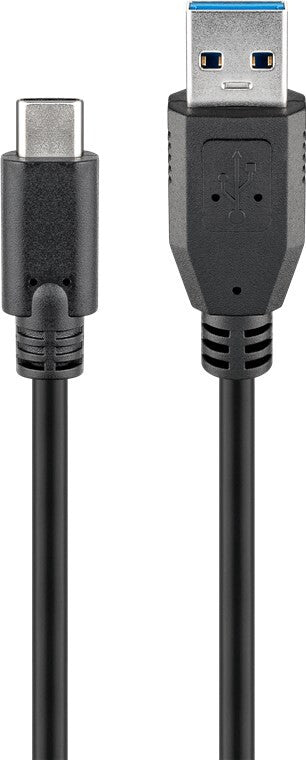 Goobay 44712 USB-kabel USB 3.2 Gen 1 (3.1 Gen 1) 1 m USB A USB C 5 Gbit/sek. Sort