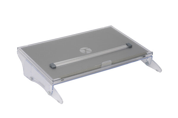 BakkerElkhuizen FlexDesk 640 ComfortRead dokumentholder Ethylen-vinylacetat (EVA) skum, Plast, Stål Lys grå, Transparent