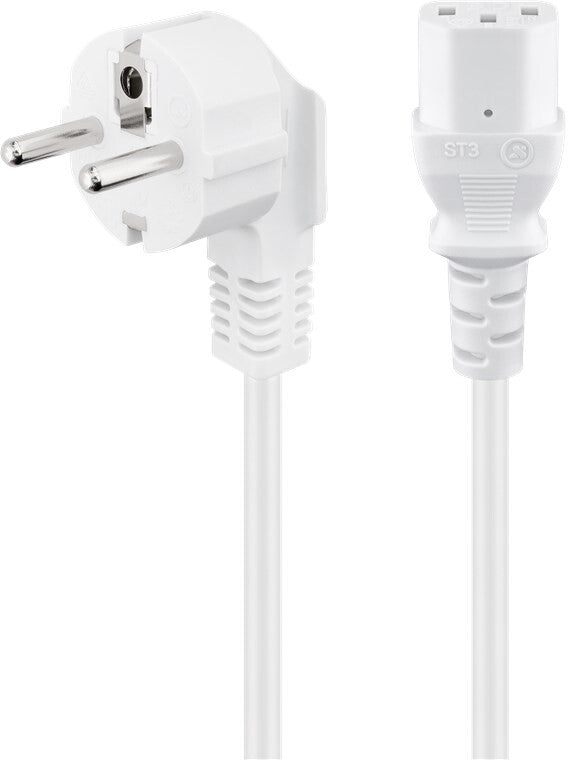 Goobay 95140 el-ledning Hvid 2 m Strømstik type F IEC C13