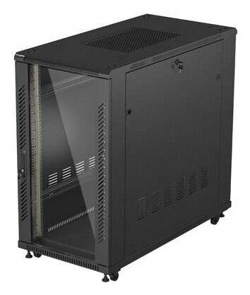 Lanberg FF01-6222-12B stativ 22U Fritstående reol Sort