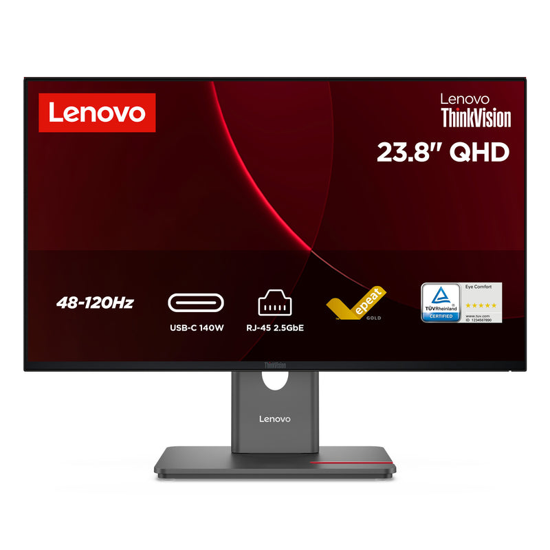 Lenovo ThinkVision P24QD-40 computerskærm 60,5 cm (23.8") 2560 x 1440 pixel Quad HD LCD Sort