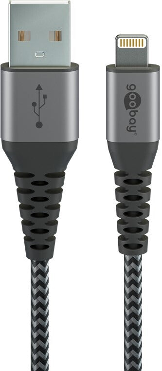 Goobay 49268 Lightning kabel 1 m Grå, Sølv