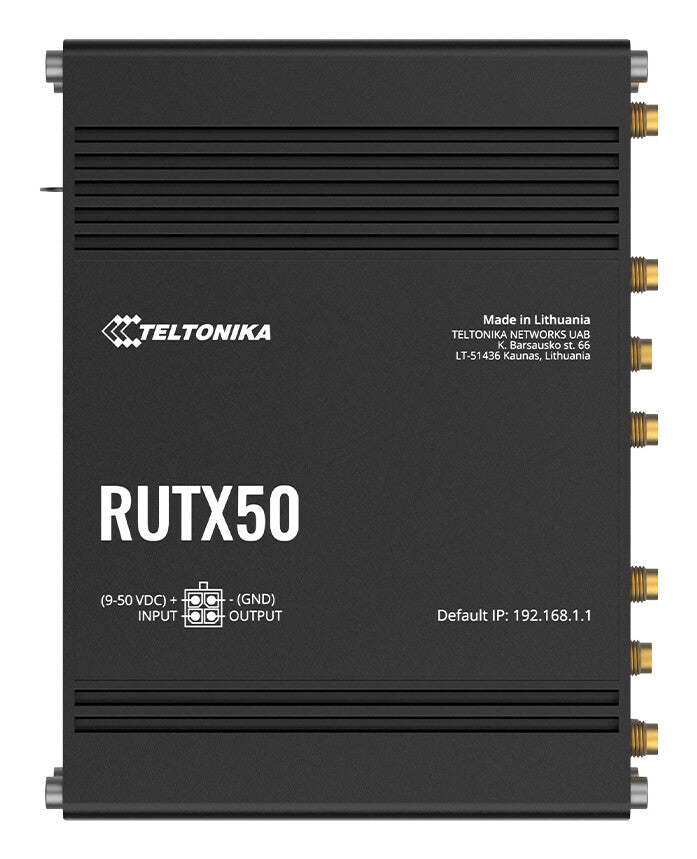 Teltonika RUTX50 trådløs router Gigabit Ethernet Dual-band (2,4 GHz / 5 GHz) 5G Sort
