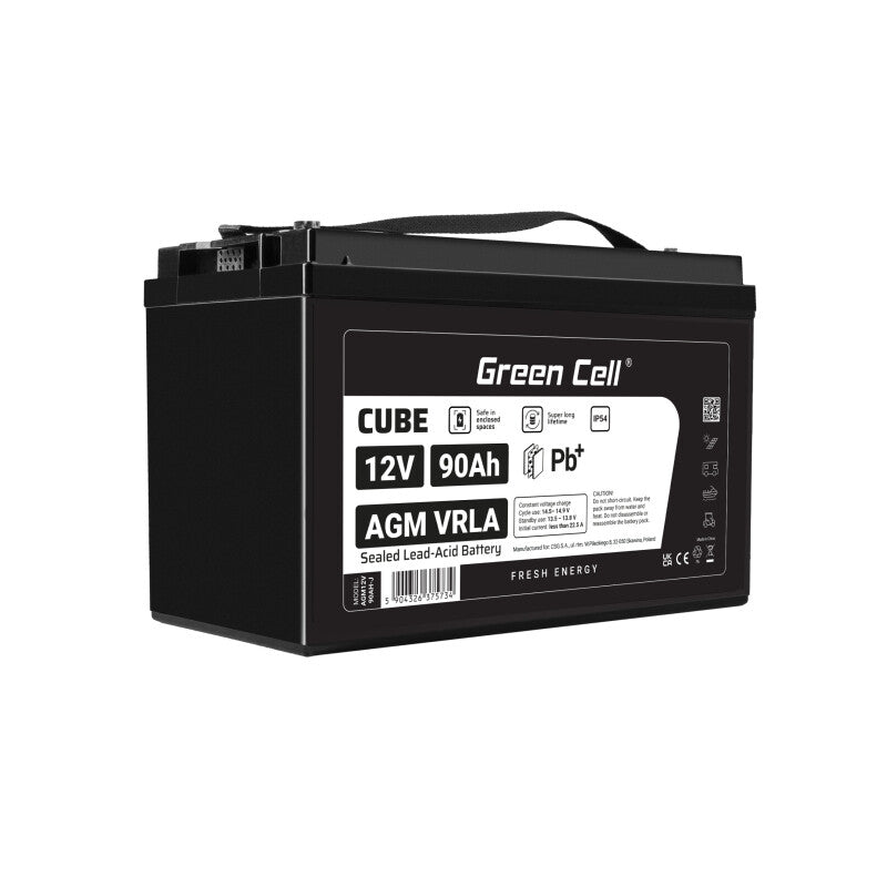 Green Cell AGM12V90AH-J UPS batteri Blybatterier (VRLA) 12 V 90 At