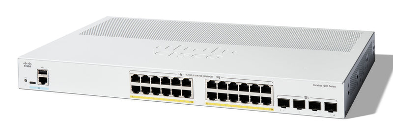 Cisco C1200-24P-4X netværksswitch Administreret L2/L3 Gigabit Ethernet (10/100/1000) Hvid
