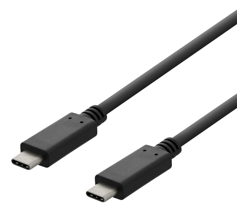 Deltaco USB 2.0 USB-C til USB-C kabel, 1m, USB-IF certificeret, 480 Mbit/s, sort