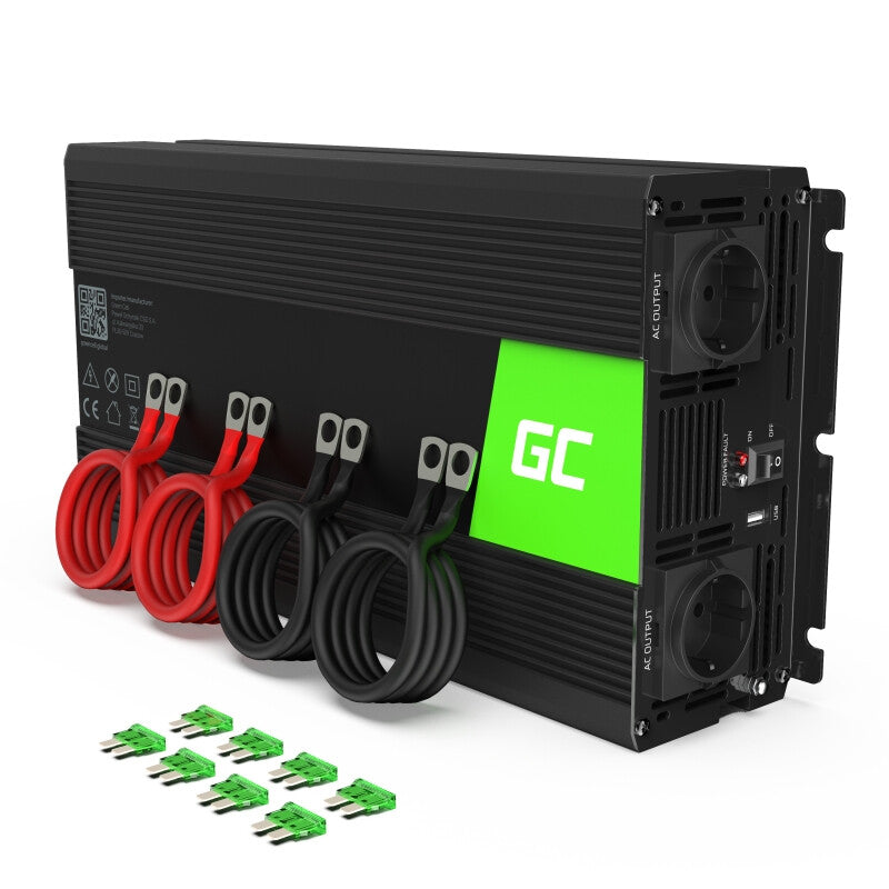 Green Cell INV12 strømadapter og vekselret Automatisk 3000 W Sort