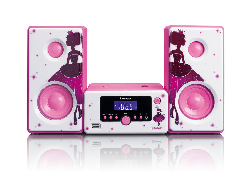 Lenco MC-020 Home audio mini system 10 W Lyserød, Hvid