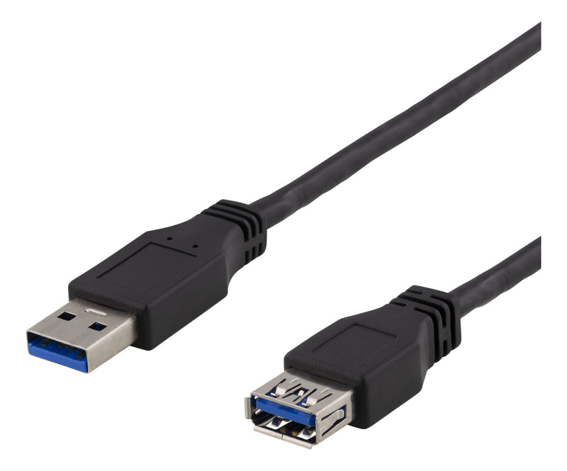 Deltaco USB 3.2 Gen1 Extension cable 3m USBA male>USBA female black