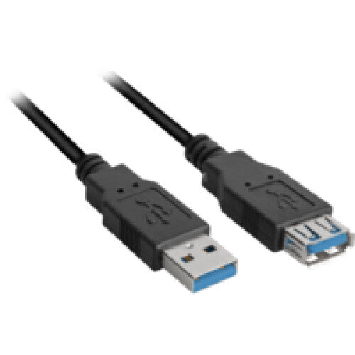 Sharkoon 3m, 2xUSB3.0-A USB-kabel USB 3.2 Gen 1 (3.1 Gen 1) USB A 5 Gbit/sek. Sort