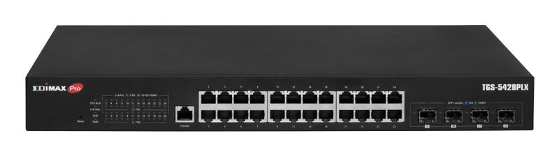 Edimax TGS-5428PLX netværksswitch Administreret 2.5G Ethernet (100/1000/2500) Strøm over Ethernet (PoE) 1U Sort