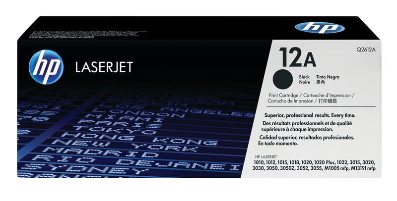 HP Original 12A LaserJet-tonerpatron, sort