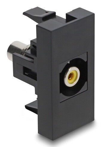 DeLOCK Easy 45 stikkontakt RCA Sort, Gul