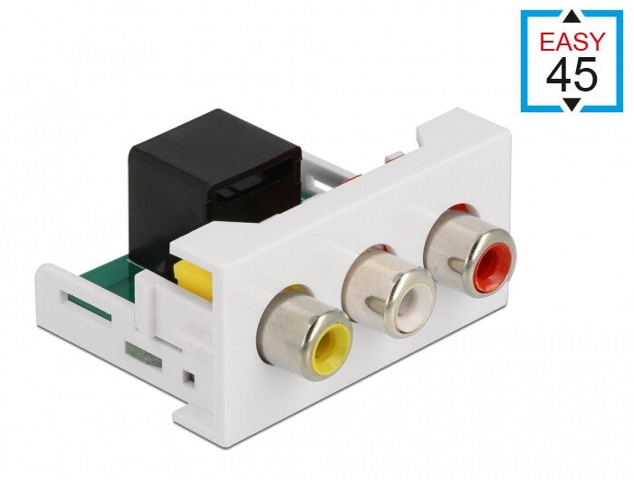 DeLOCK 81342 kabelsamler 3 x RCA Sort, Hvid