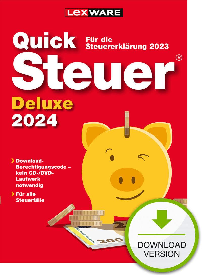 Lexware QuickSteuer Deluxe 2024 Selvangivelse 1 licens(er) 1 År