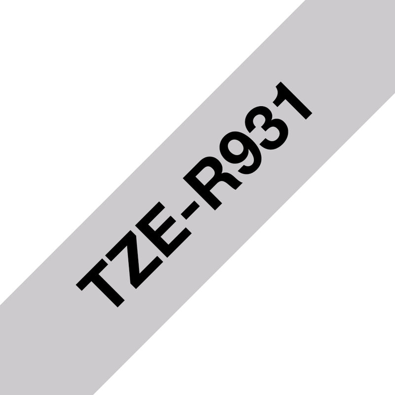 Brother TZE-R931 etiketbånd Sort på sølv