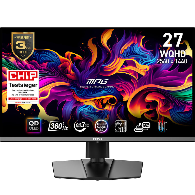 MSI MPG 271QRXDE QD-OLED computerskærm 67,3 cm (26.5") 2560 x 1440 pixel Wide Quad HD Sort
