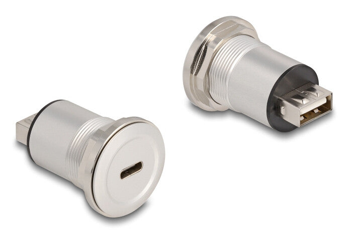 DeLOCK 88193 stikkontakt USB A + USB C Sort, Sølv