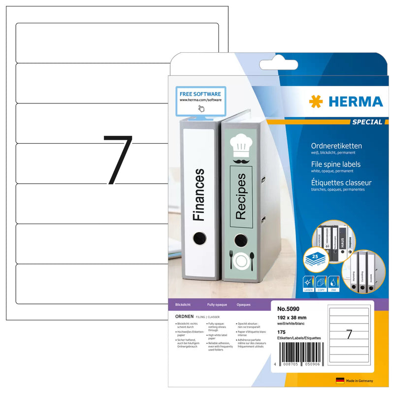 HERMA 5090 print etiket Hvid Selvklæbende printeretiket