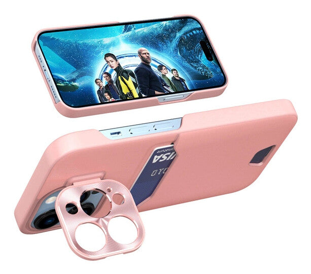 Hurtel Leather Stand Case mobiltelefon etui 15,5 cm (6.1") Flipetui Lyserød