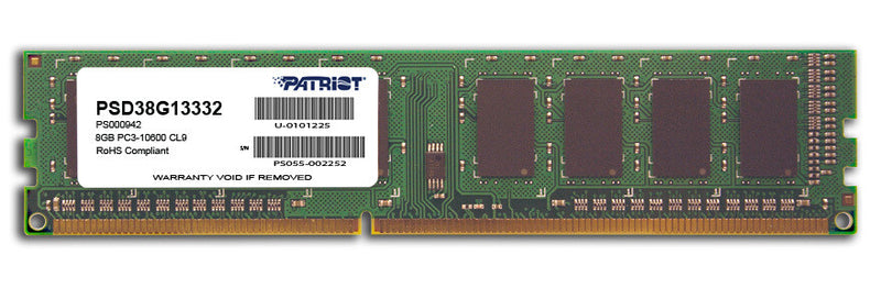 Patriot Memory 8GB PC3-10600 hukommelsesmodul 1 x 8 GB DDR3 240-pin DIMM