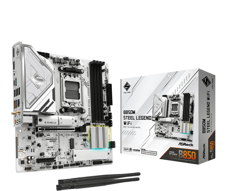 Asrock B850M Steel Legend WiFi AMD B850 Sokkel AM5 micro ATX