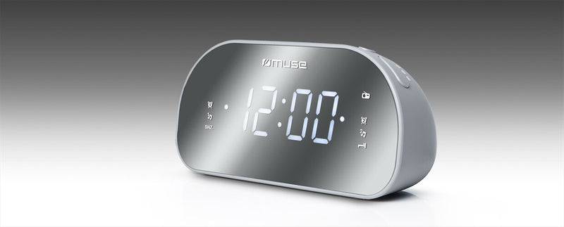 Muse M-170CMR radio Ur Digital Spejl, Hvid