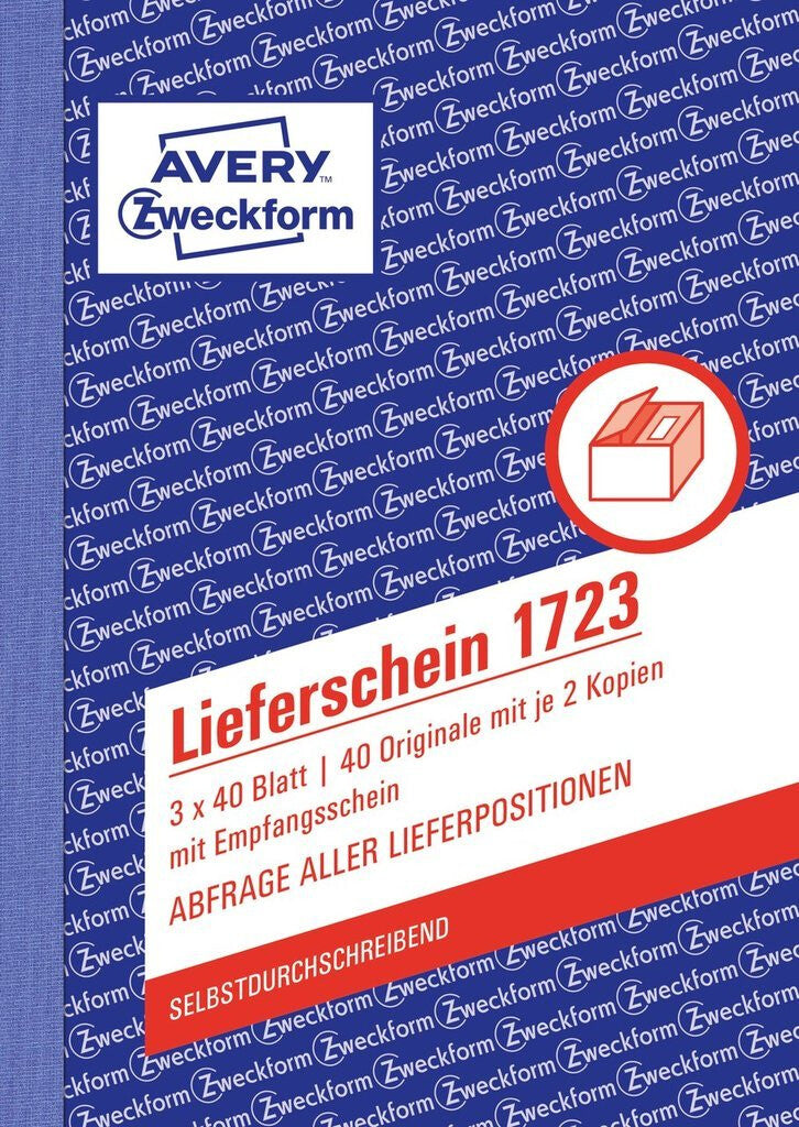 Avery 1723 regnskabsblanket og -bog A6 40 Sider