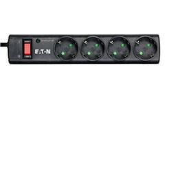 Eaton PS4D overspændingsbeskytter Sort, Hvid 4 AC stikkontakt(er) 220 - 250 V 1 m