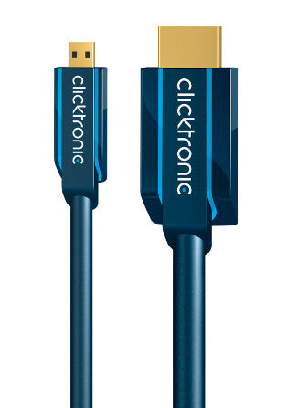 ClickTronic 5m Micro-HDMI Adapter HDMI-kabel HDMI Type D (Micro) HDMI Type A (Standard) Blå