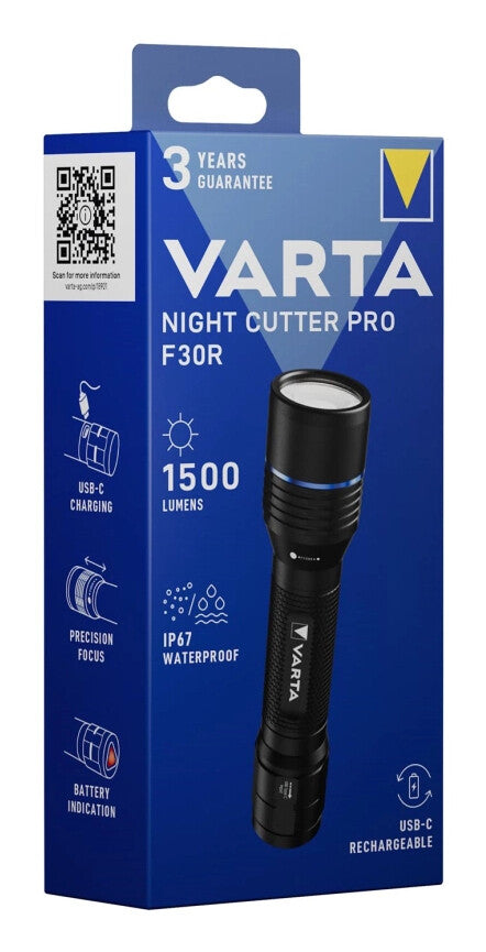 Varta Night Cutter Pro F30R Sort Hånd lommelygte LED