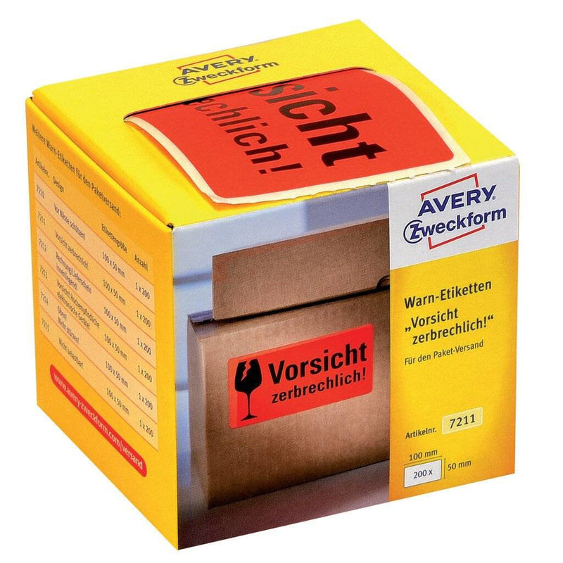 Avery 7211 selvklæbende etiket Afrundet rektangel Permanent Rød
