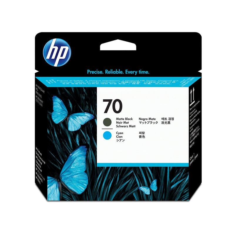 HP 70-skrivehoved, mat sort og cyan