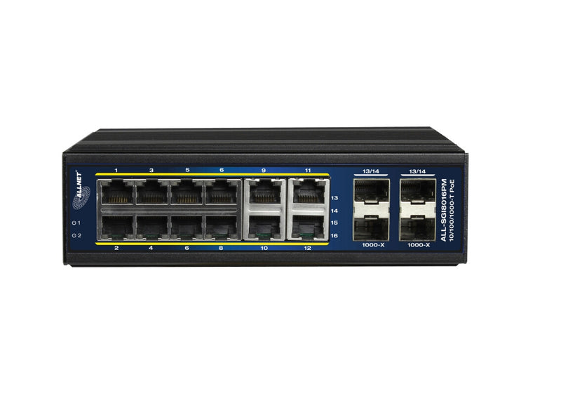 ALLNET ALL-SGI8016PM netværksswitch Administreret L2+/L3 Gigabit Ethernet (10/100/1000) Strøm over Ethernet (PoE) Sort