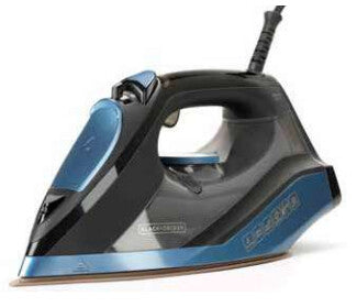 Black & Decker BXIR2801E Tør & dampstrygejern Keramisk strygesål 2800 W Sort, Blå