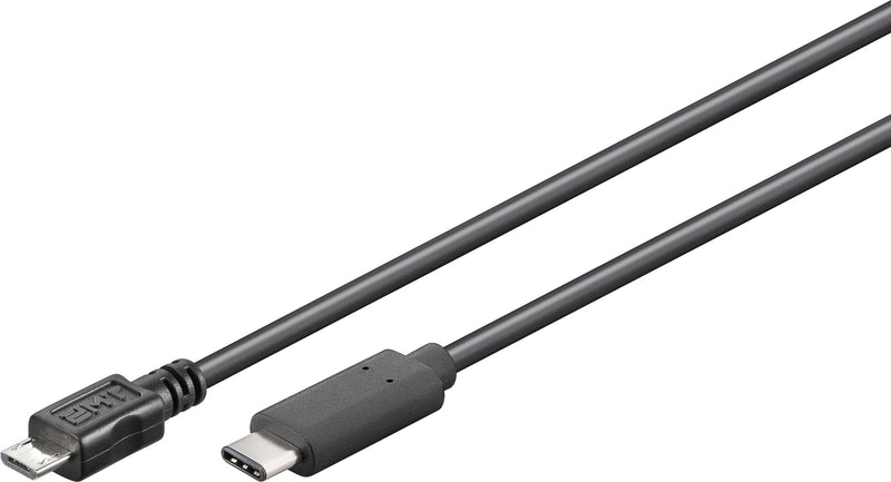 Goobay 67895 USB-kabel USB 2.0 0,2 m Micro-USB B USB C 0,48 Gbit/sek. Sort