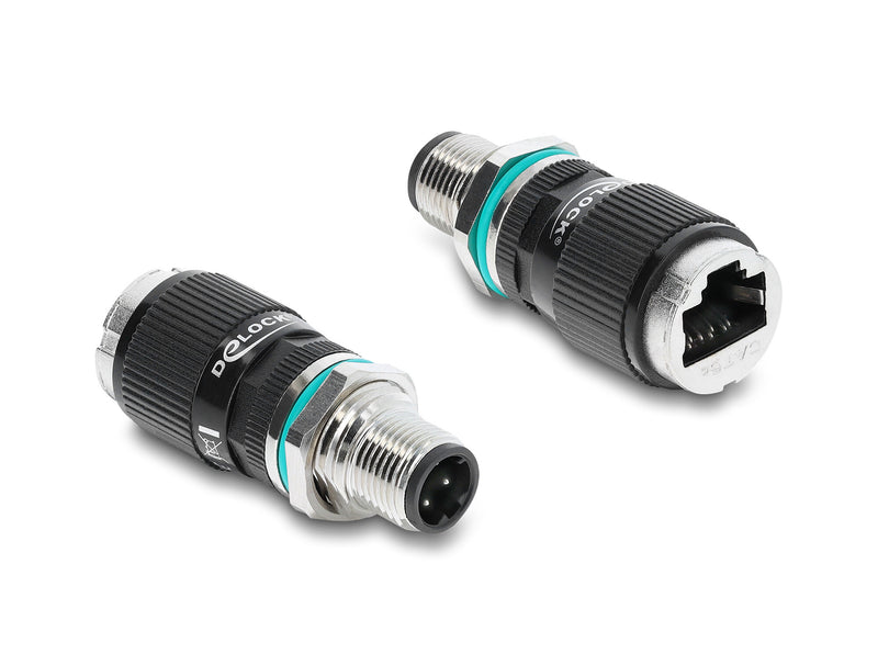 DeLOCK 90662 kabel kønsskifter M12 RJ45 Sort