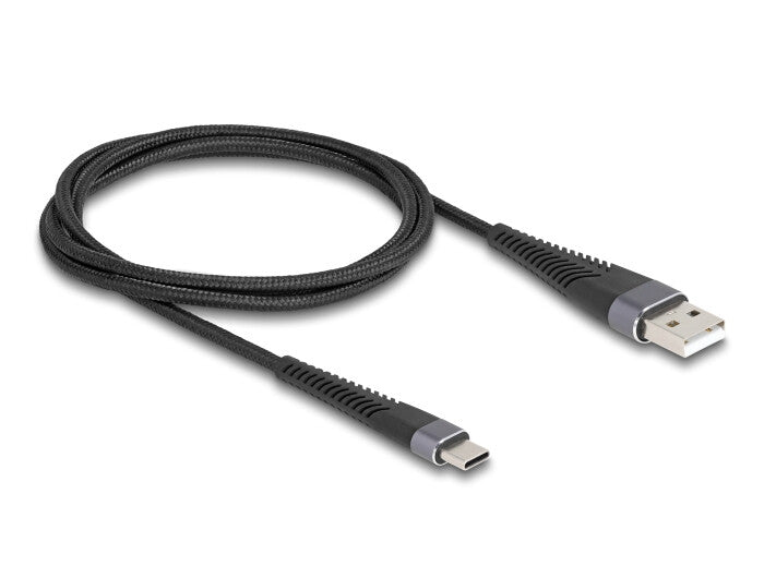 DeLOCK 81121 USB-kabel USB 2.0 1 m USB A USB C 0,48 Gbit/sek. 60 W Anthracit, Sort