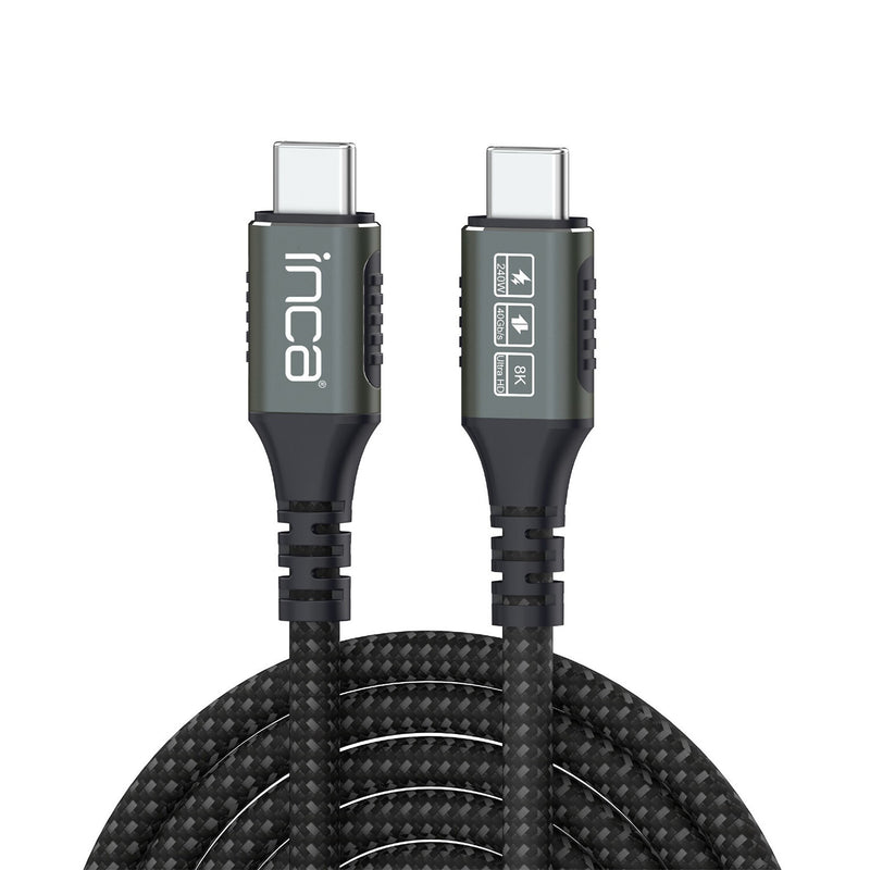 Inca ITCT-40 USB-kabel USB4 Gen 2x2 0,8 m USB C 40 Gbit/sek. 240 W Sort