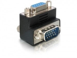 DeLOCK Adapter VGA male/female right angled VGA 15pin Sort