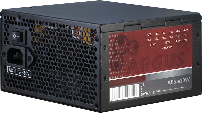 Inter-Tech Argus APS enhed til strømforsyning 620 W 20+4 pin ATX ATX Sort