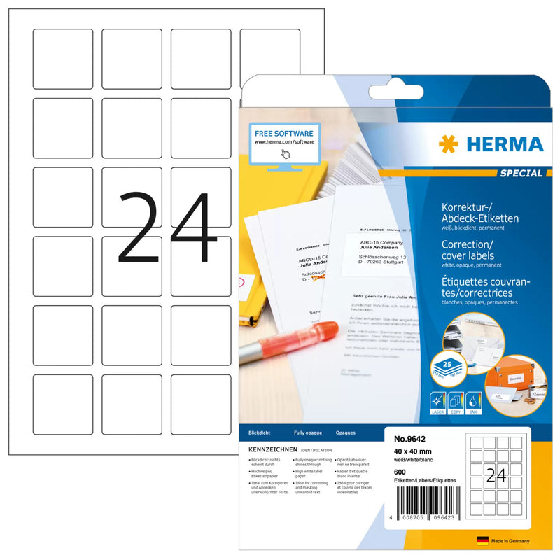 HERMA 9642 print etiket Hvid Selvklæbende printeretiket