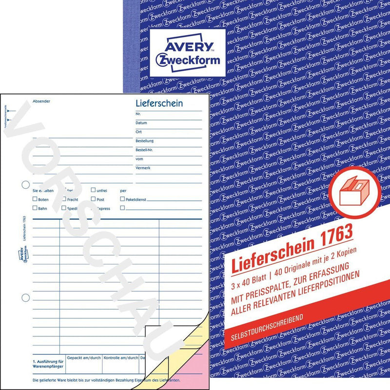 Avery 1763 regnskabsblanket og -bog A5 40 Sider