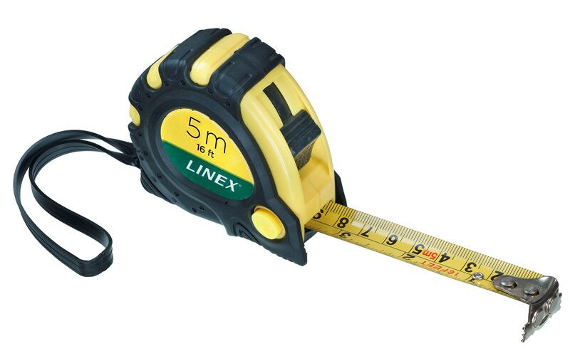 Linex MT5000 målebånd 5 m Sort, Gul