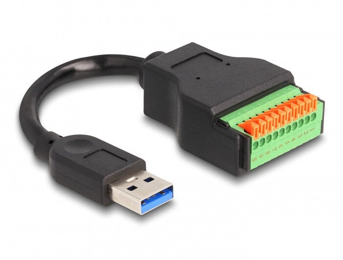 DeLOCK 66240 USB-kabel USB 3.2 Gen 1 (3.1 Gen 1) 0,15 m USB A 10-pin terminal block 5 Gbit/sek. Sort, Grøn