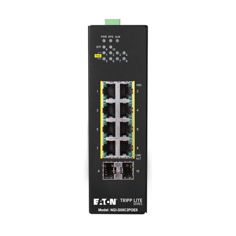 Tripp Lite NGI-S08C2POE8 netværksswitch Administreret Gigabit Ethernet (10/100/1000) Strøm over Ethernet (PoE) Sort