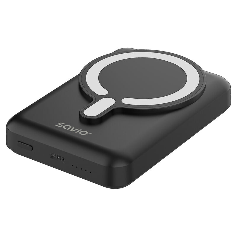 Savio BA-12 powerbank Lithium polymer (LiPo) 10000 mAh Trådløs opladning Sort