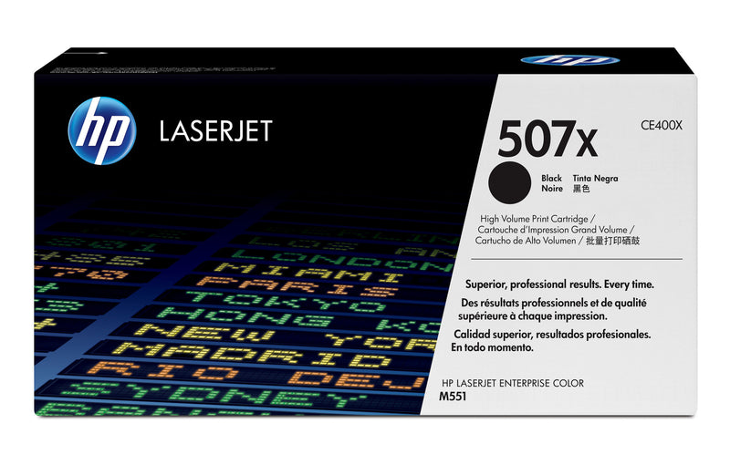 HP Original 507X LaserJet-tonerpatron med høj kapacitet, sort