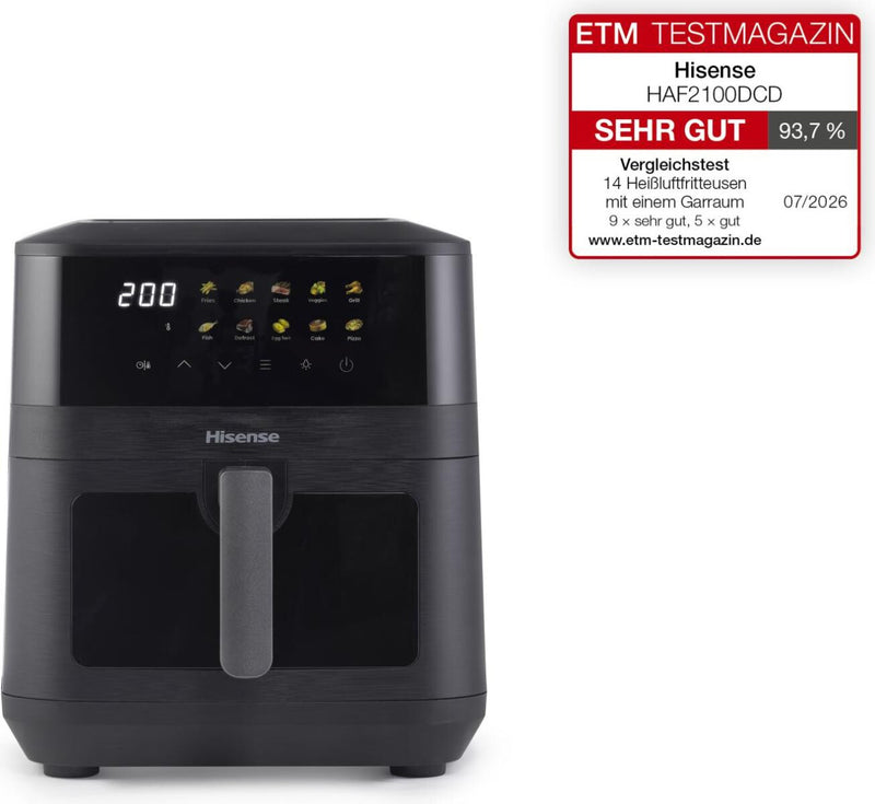 Hisense HAF2100DCD Enkelt 7,7 L 2100 W Varmluftsteger Sort